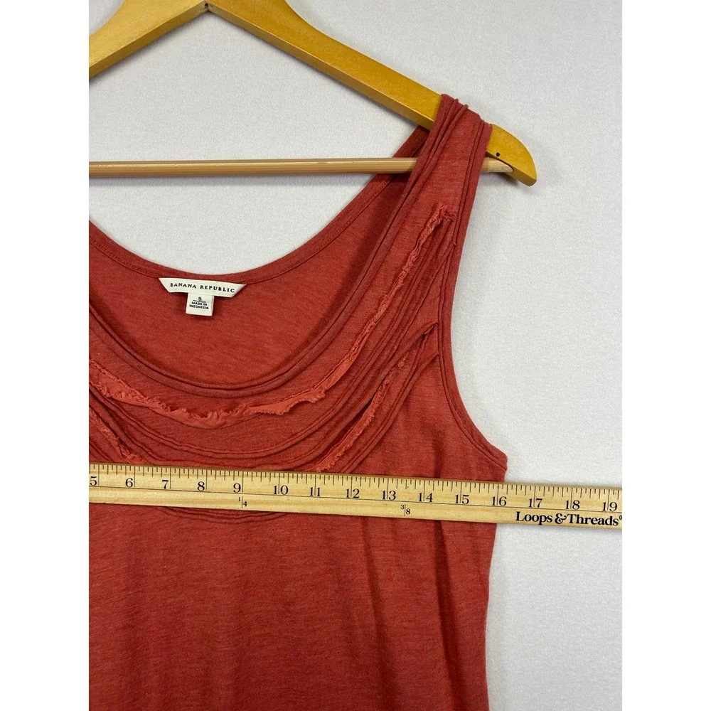 Earthy‎ Boho Banana Republic Women S Terracotta Ruffle Raw Edge Tank Top